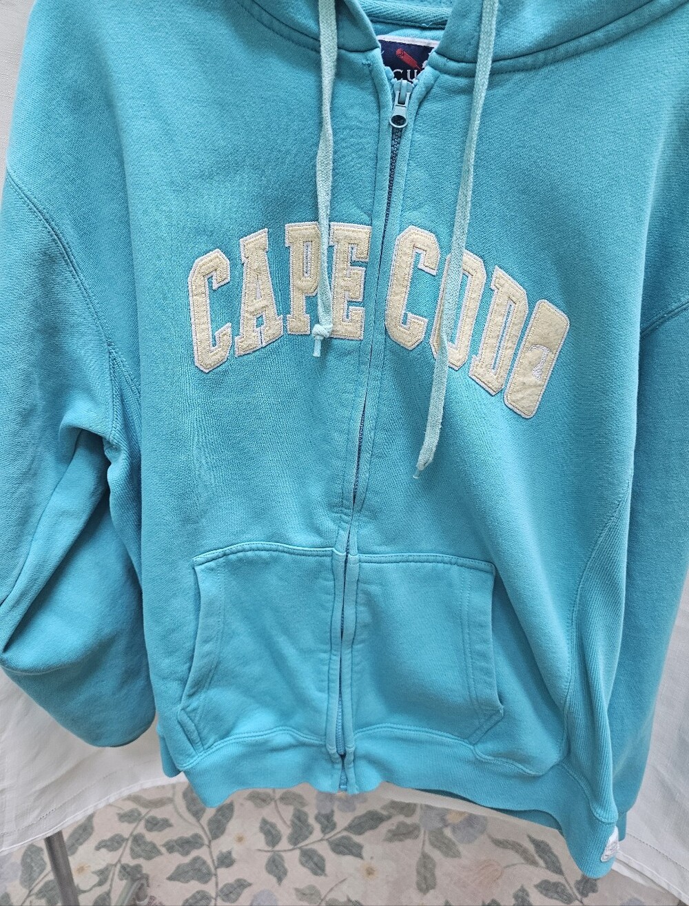 Women's size Extra Large Cape Cod Blue Full Zip Fleece Hoodie XL